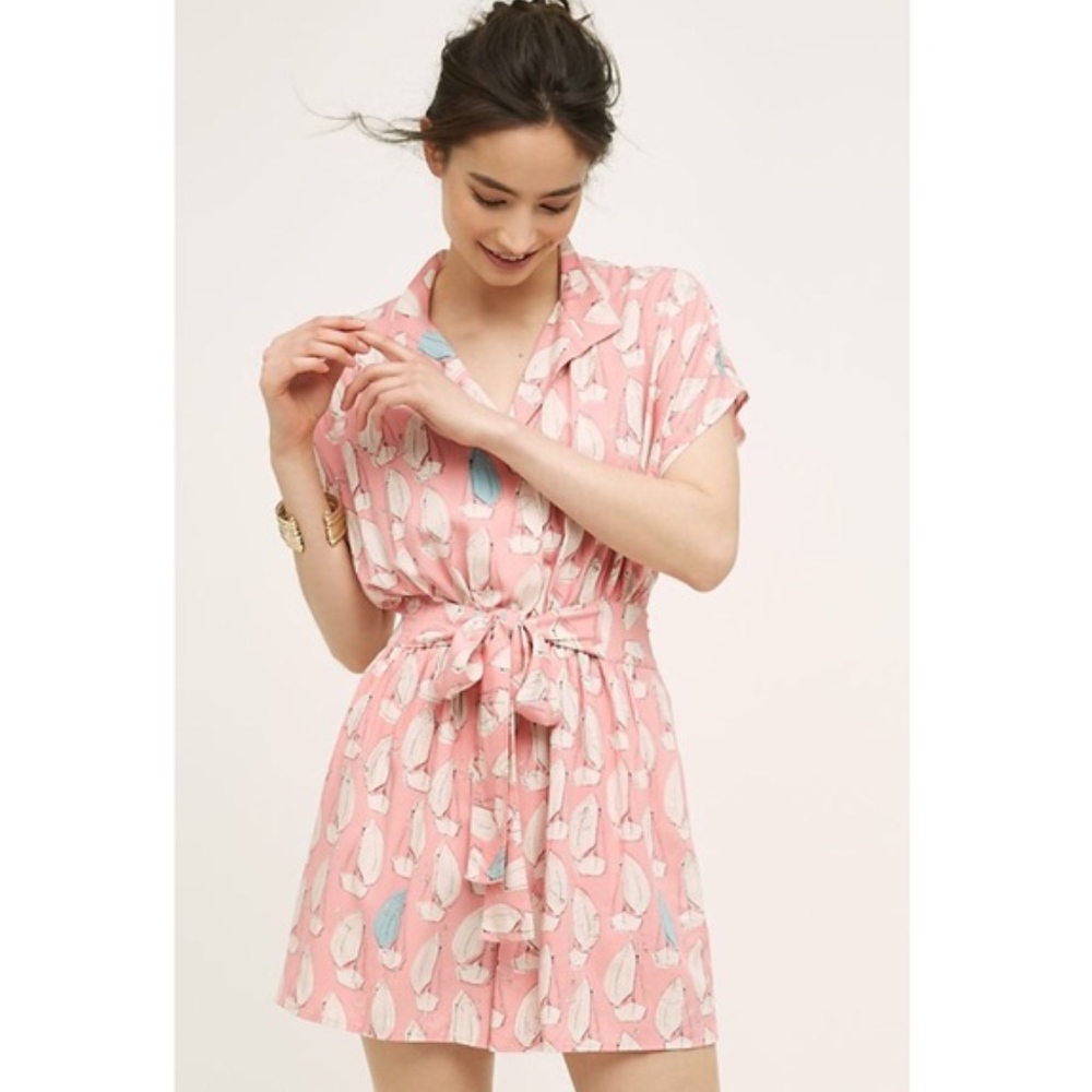 Maeve Pink Sailboat Romper Size 2